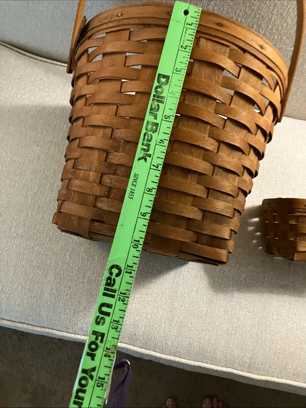 Longaberger Brown Handwoven Handle Basket Duo